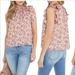 VICI x Nordstrom Floral Ruffle Blouse